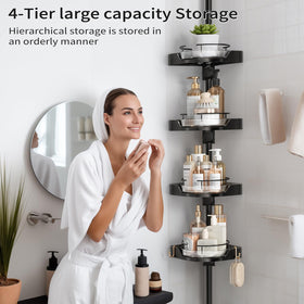 YCIA&DONE corner shower shelf with four tiers for organized belongings