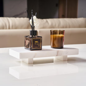 YCROJBK modern marble riser elevates soaps and accents with a sleek countertop lift.
