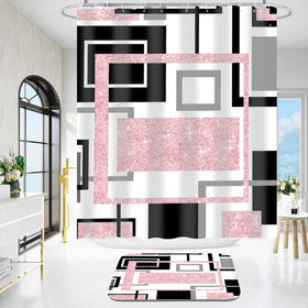 Yddsky pink geometric decor adds contemporary flair to any bathroom