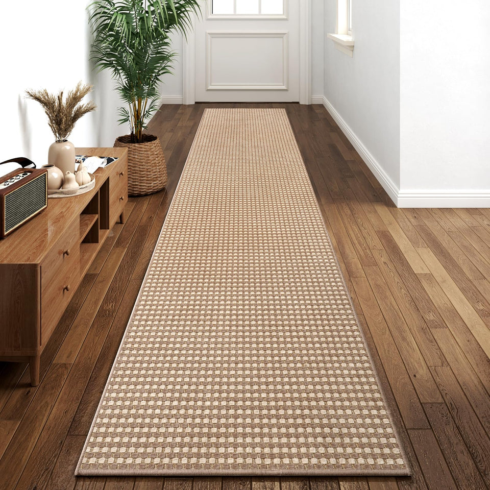 YDKGL 2x10ft hallway runner in Boho weave, adds warmth and style to busy entryways.