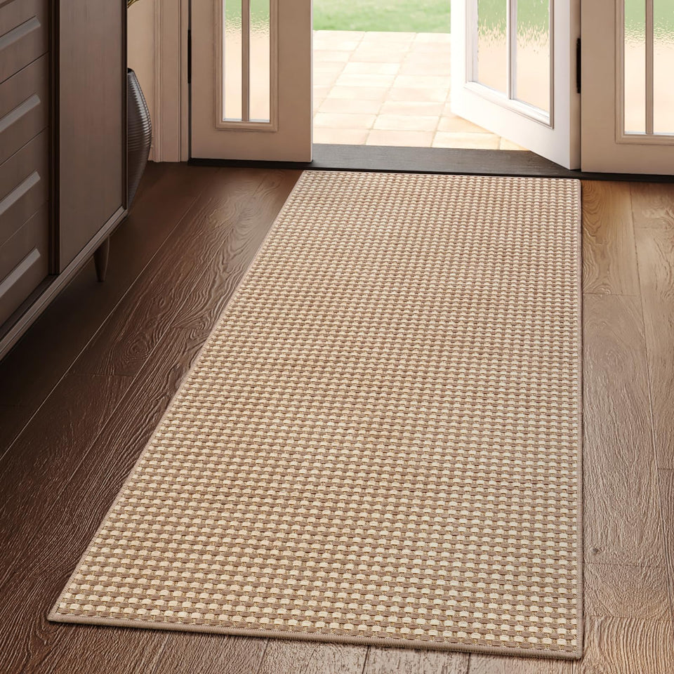 YDKGL 2x4 ft entryway rug close-up weave; durable chenille texture for busy entrances.