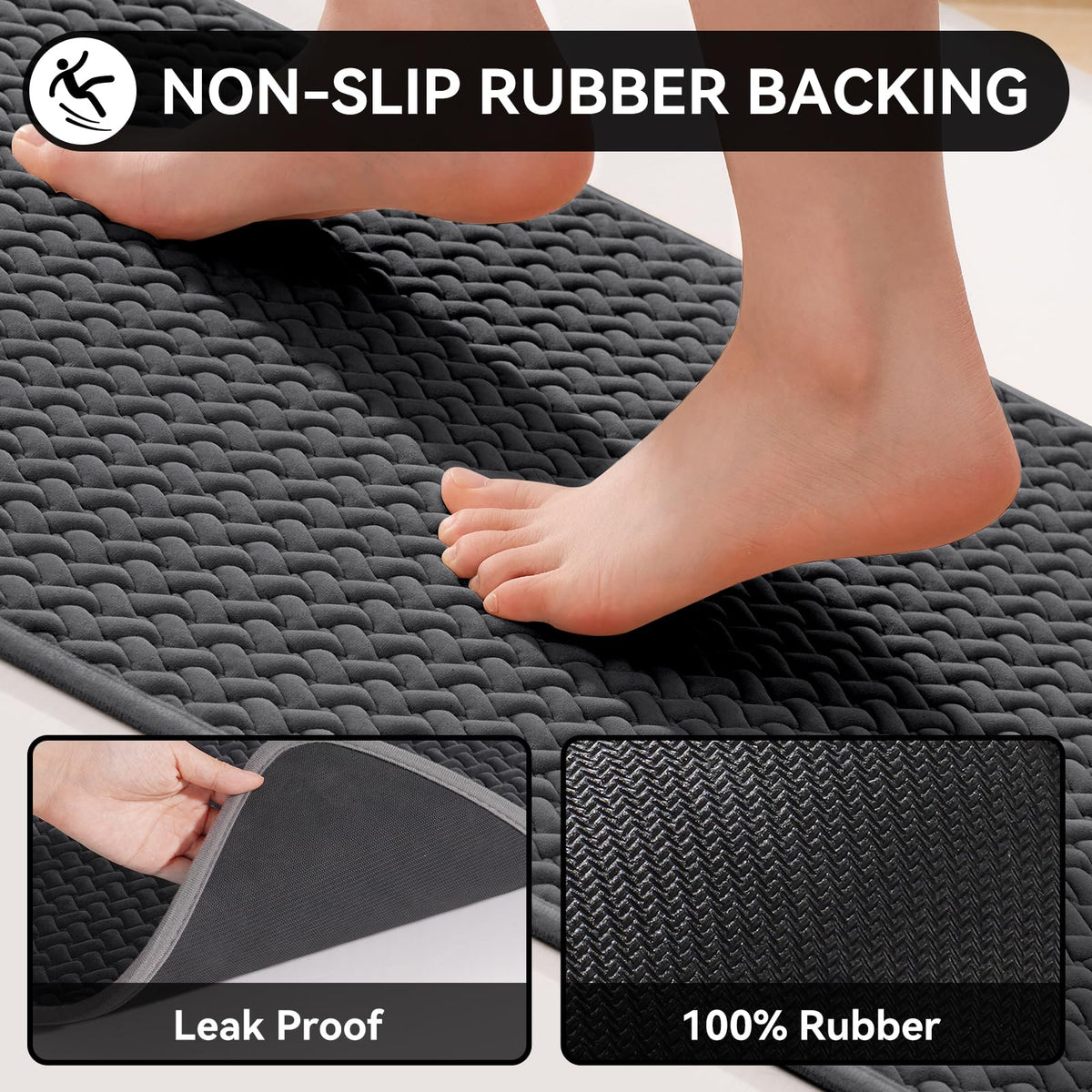 YDKGL foam weave texture mat delivers plush underfoot comfort