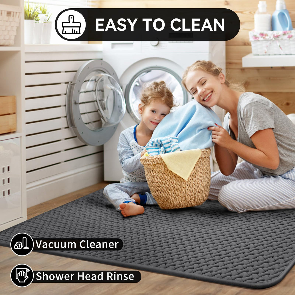YDKGL machine-washable mat simplifies cleaning and care