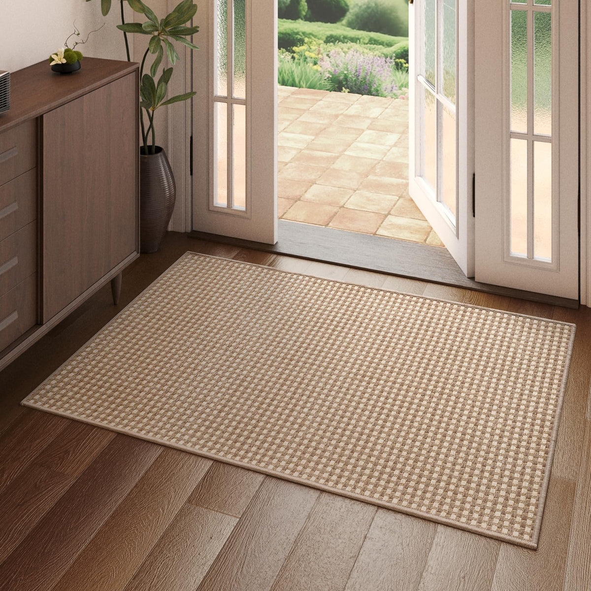 YDKGL boho chenille door mat 24x36 with soft texture for barefoot comfort.