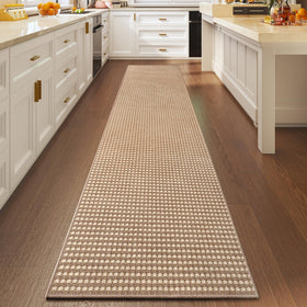 YDKGL boho-woven kitchen runner showcases soft texture and easy cleanability.