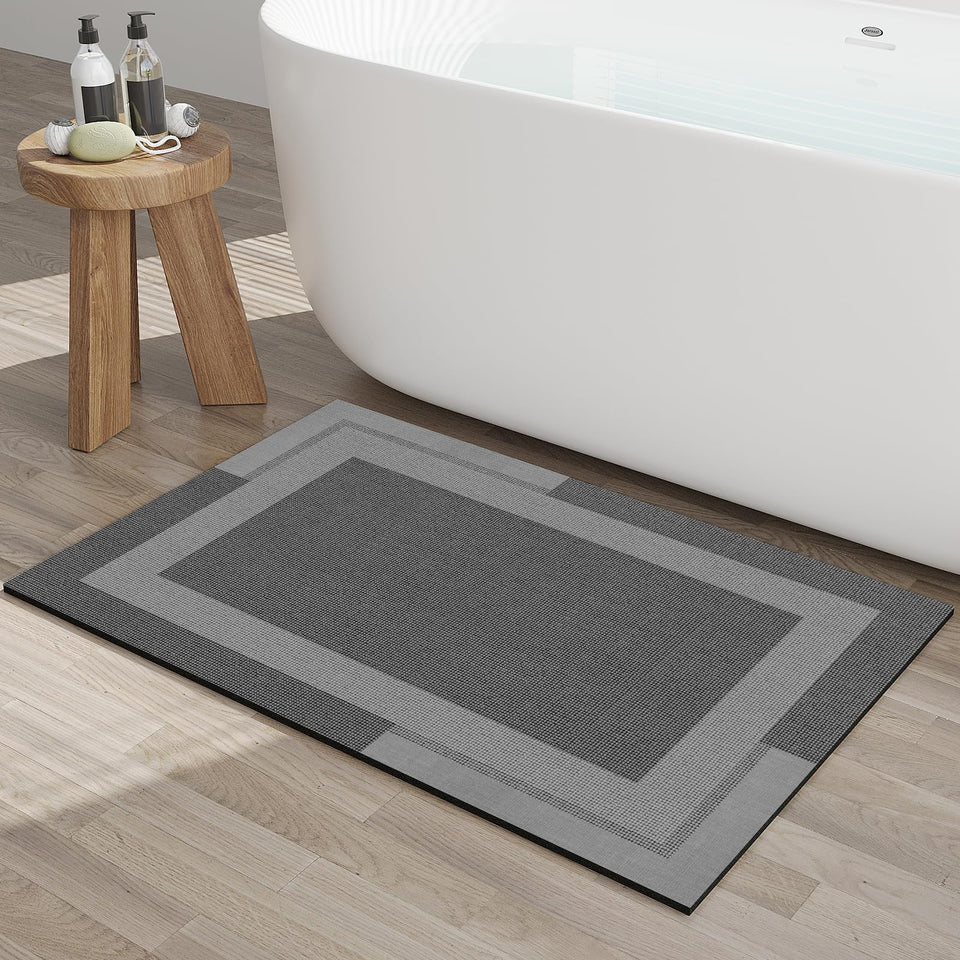 YDKGL non-slip bath mat shows rubber backing for stable grip on wet floors.