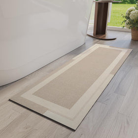 YDKGL non-slip long bath mat beige 17x47 for safer footing on wet surfaces.