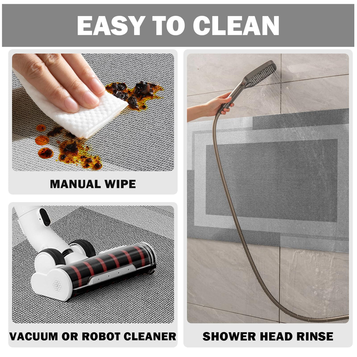 Pet-friendly, easy-clean YDKGL mat keeps paw prints off the floor.