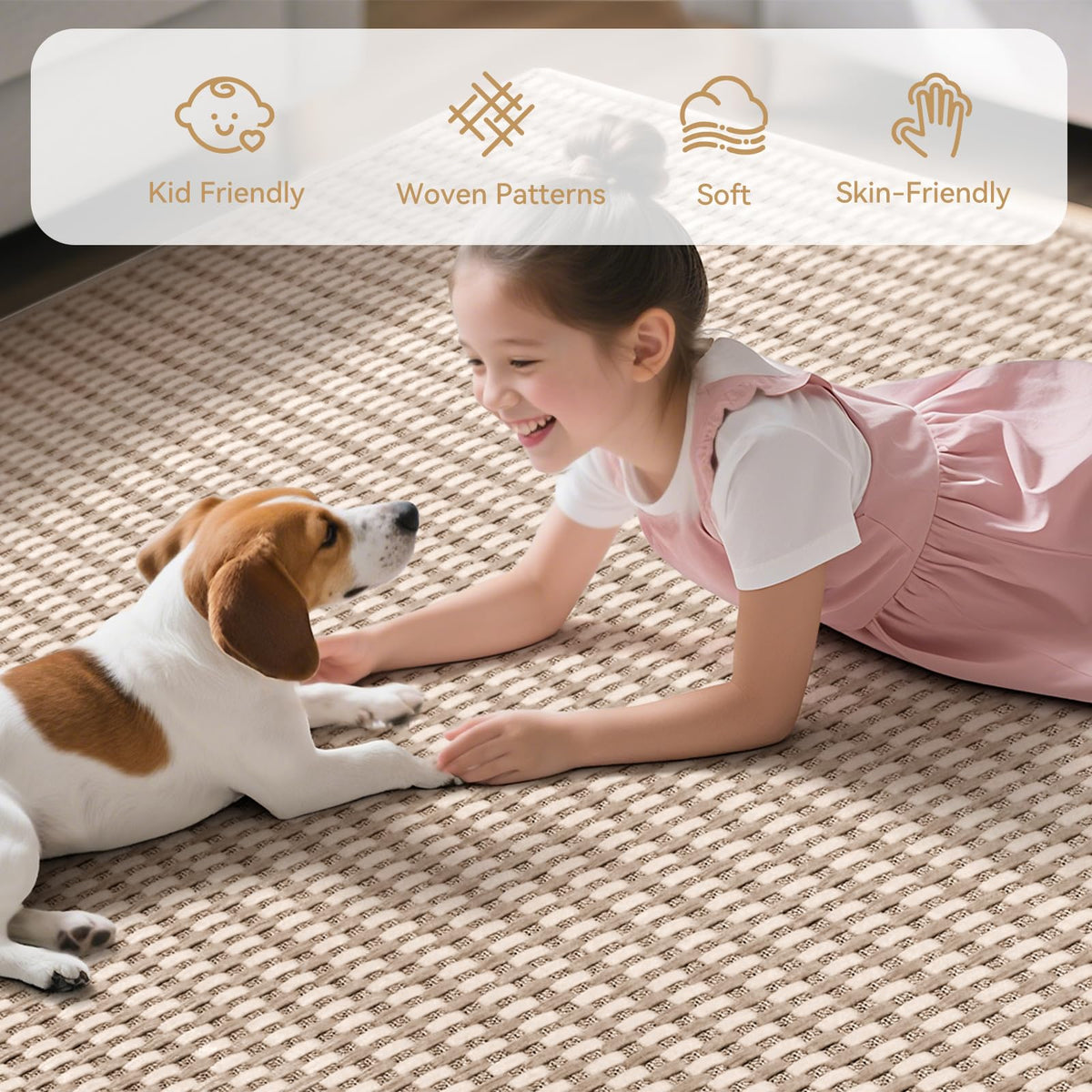 YDKGL soft woven entryway rug highlights durable chenille texture.