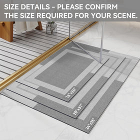 YDKGL thin-profile bath mat 0.15 inches fits under doors without crowding.
