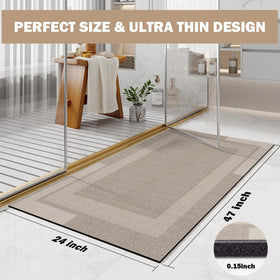 YDKGL ultra-thin bath mat 0.15 inch fits neatly under doors