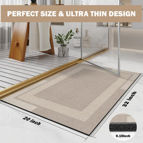YDKGL ultra-thin 20x32 bath rug designed to fit under doors
