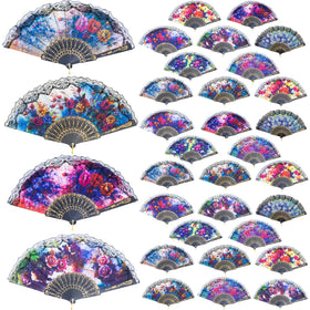 YEAHACLUB Spanish floral hand fan pattern 01 with lace detail for elegant dancing