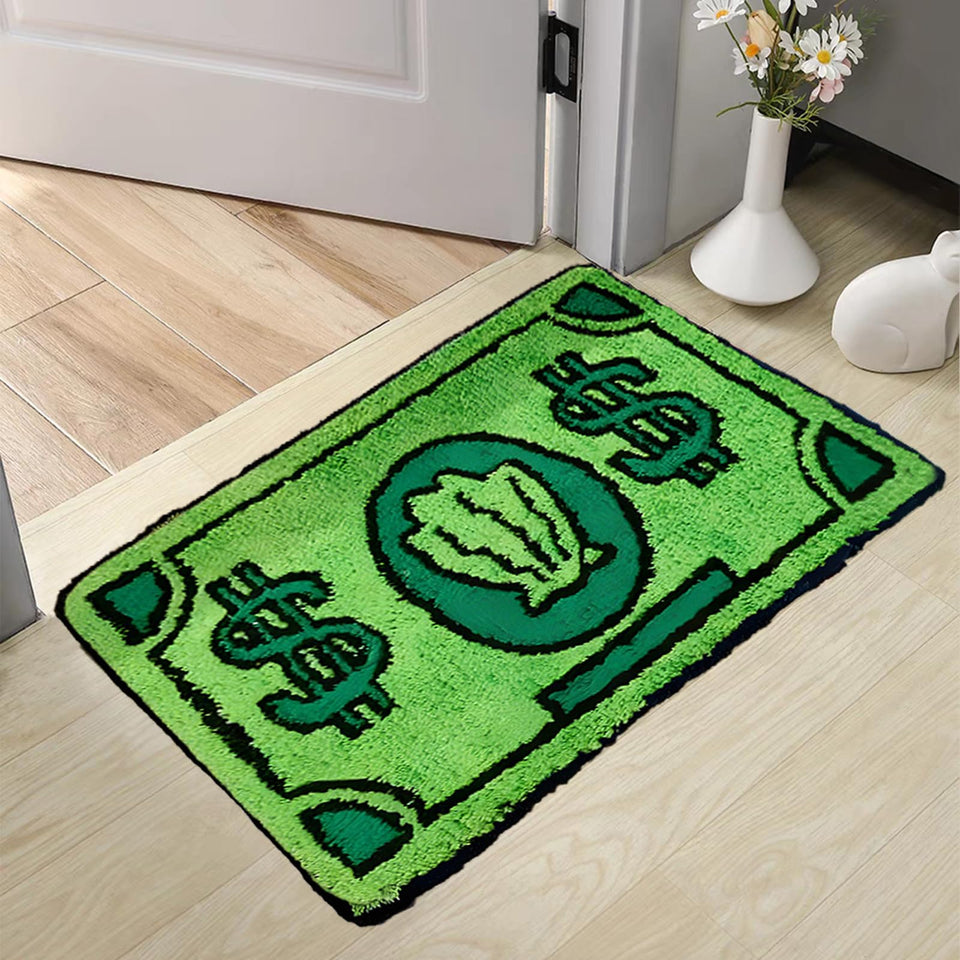 Yeahjiae money rug with cute bill design adds playful flair to any room