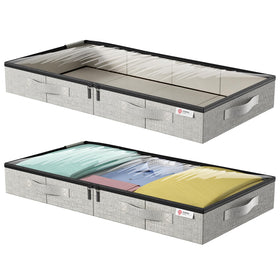 YearningHome under-bed storage with 45L capacity for clothing and blankets.