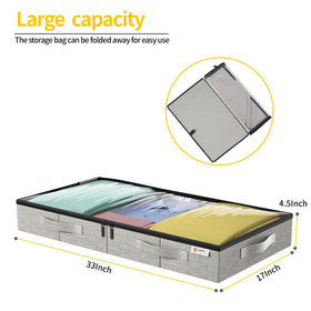 YearningHome under-bed storage with transparent window for easy item search.