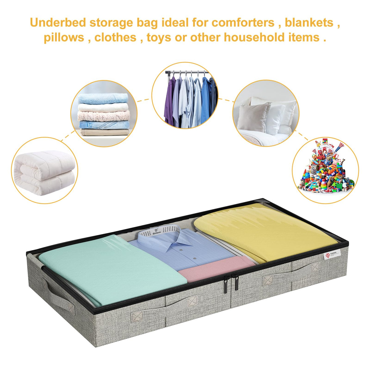 YearningHome breathable, waterproof fabric protects contents from dust.