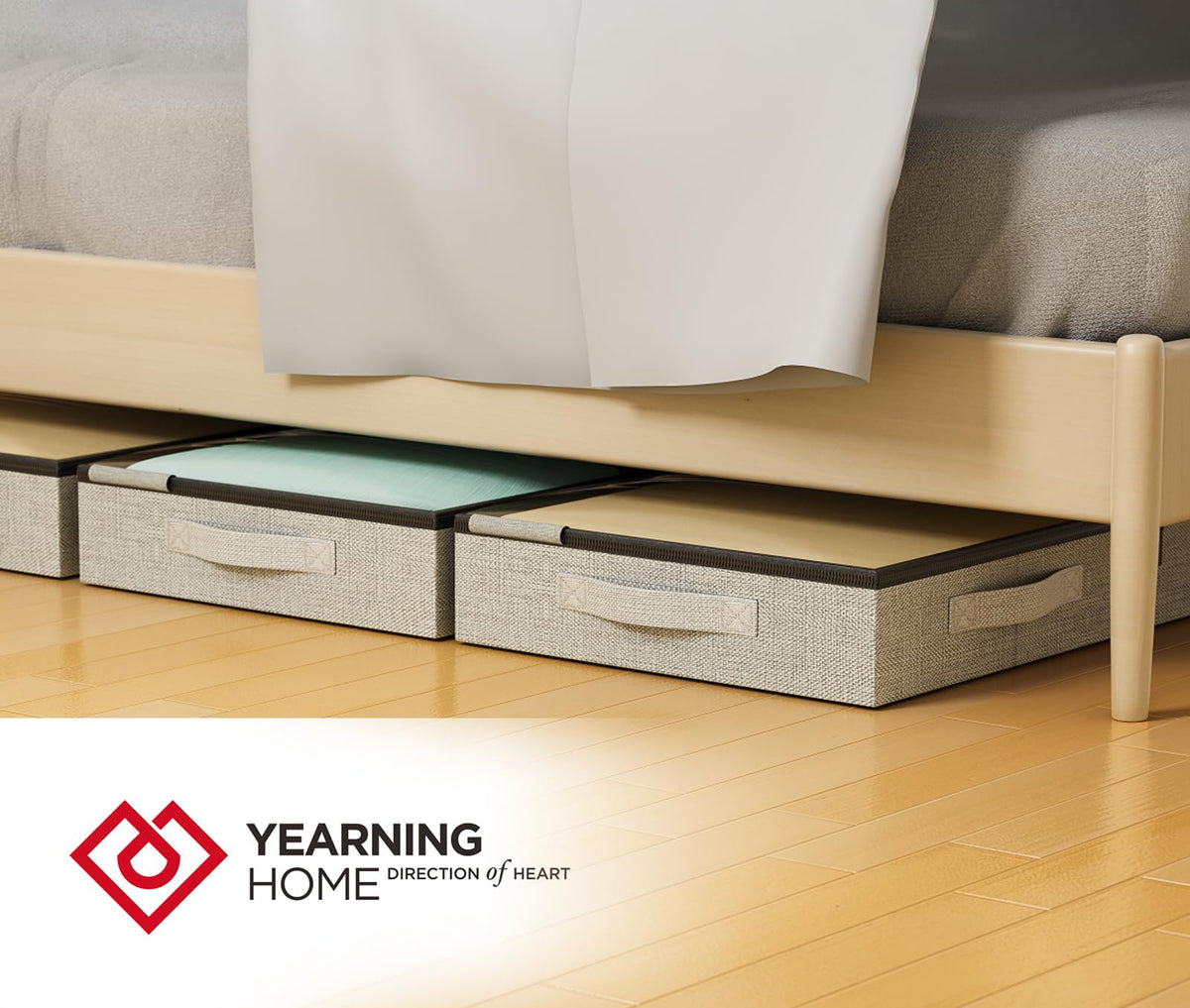 YearningHome fits under beds, closets, and shelves to maximize space.