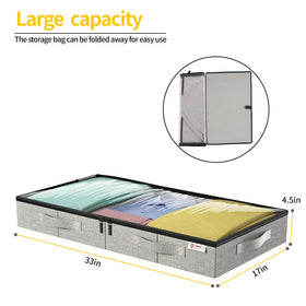 YearningHome 45L capacity underbed box stores shoes neatly under the bed.