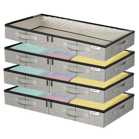 YearningHome underbed storage container with clear window keeps clothes visible and accessible.