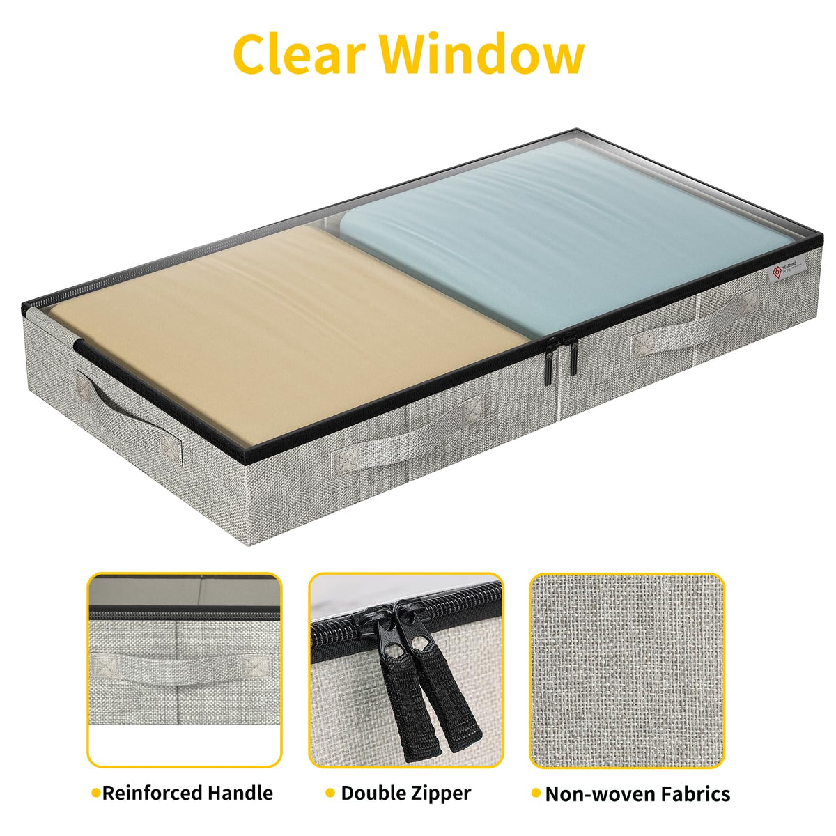 YearningHome storage bag with waterproof linen resists dust and spills.