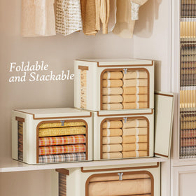 Yecaye bins folded flat for space-saving storage