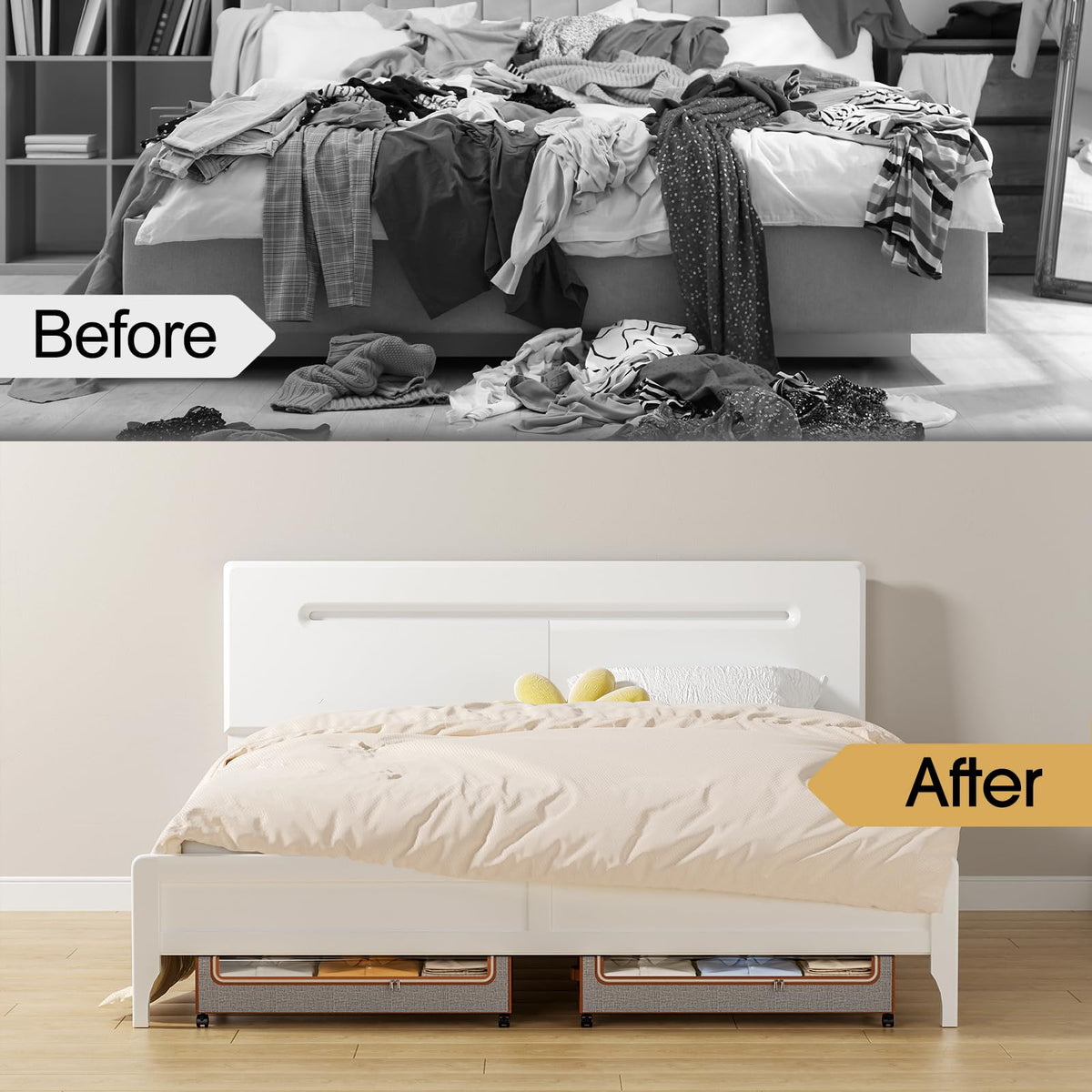 Yecaye compact under bed drawers fit neatly under most beds