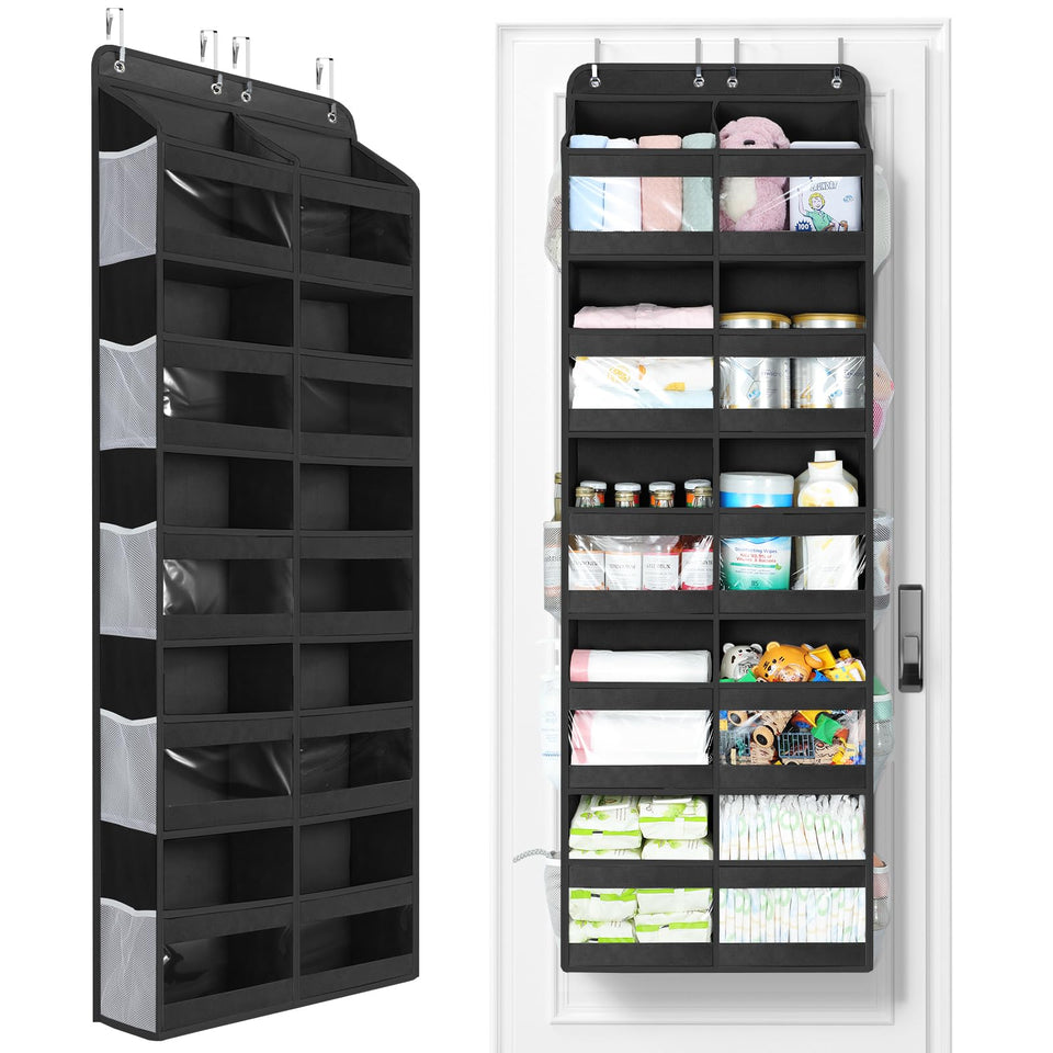 Yecaye over-the-door organizer front view showing double-column storage.