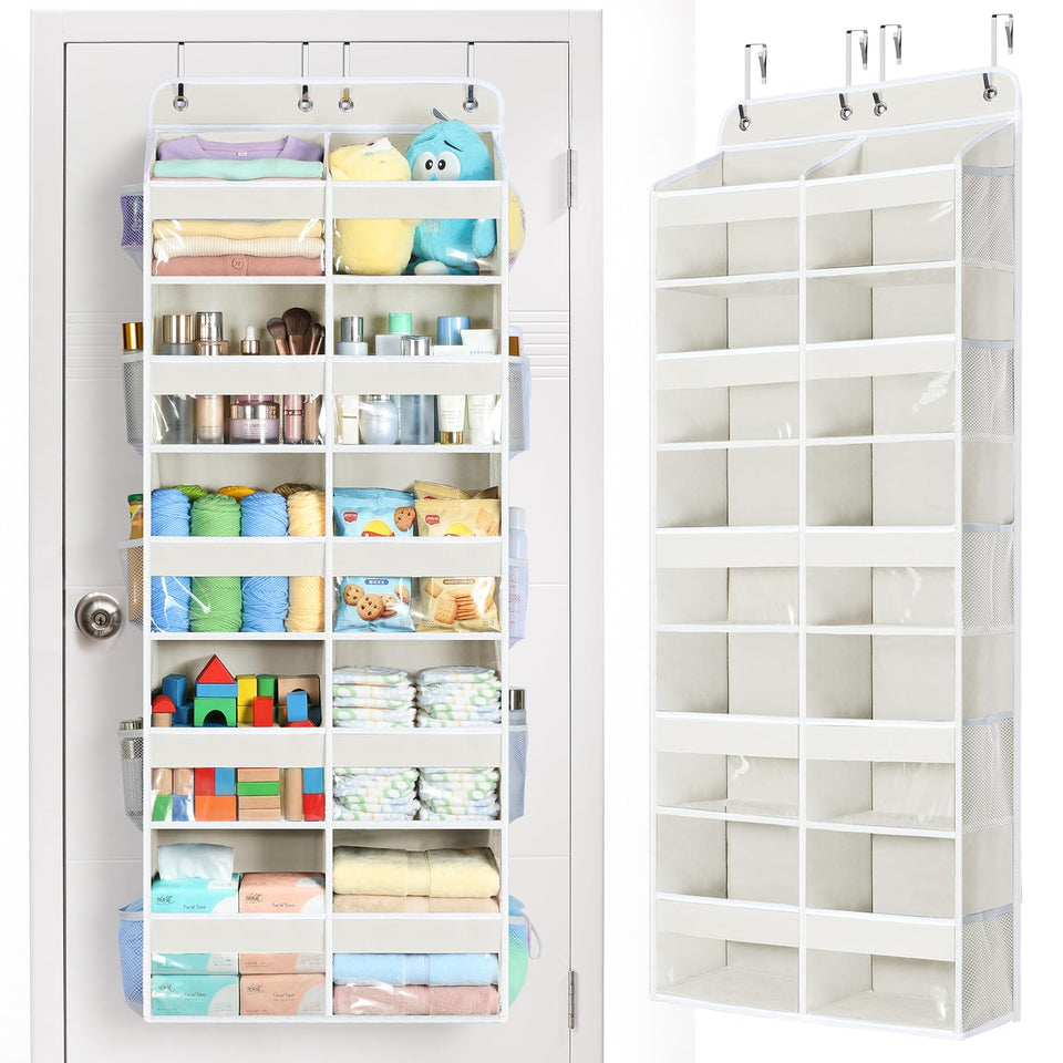 Yecaye over-the-door organizer front view with 10 compartments for clutter-free storage
