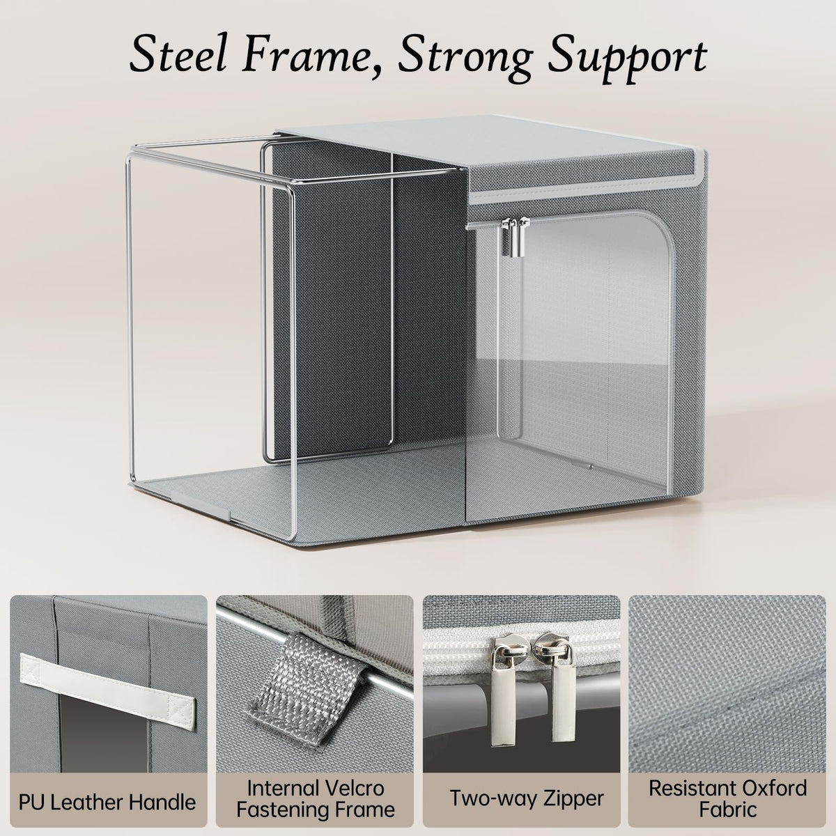 Yecaye bin with clear front window for quick content identification.