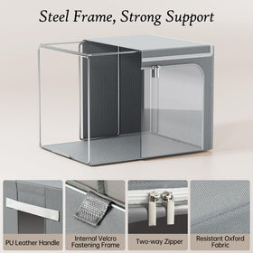 Yecaye bin with clear front window for quick content identification.