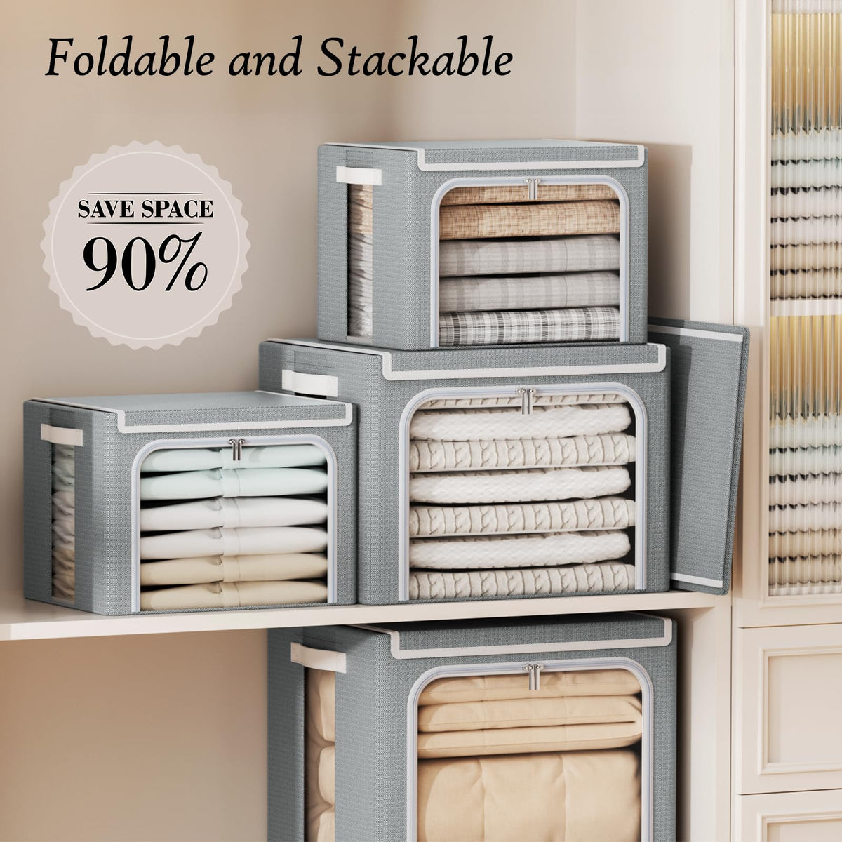 Yecaye storage bin dual-access design offers top and side entry.