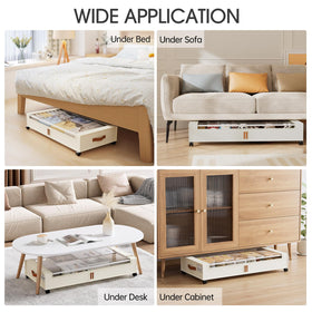 Yecaye storage with label window helps identify contents quickly.