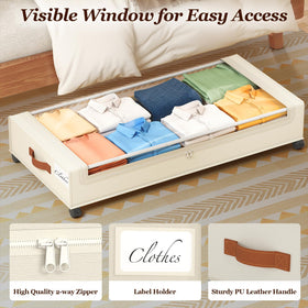 Yecaye under-bed shoe storage drawers organize footwear neatly.