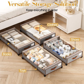 Yecaye under bed storage easy assembly with no tools required