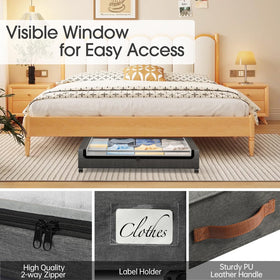 Yecaye under-bed storage folds flat when not in use to save space