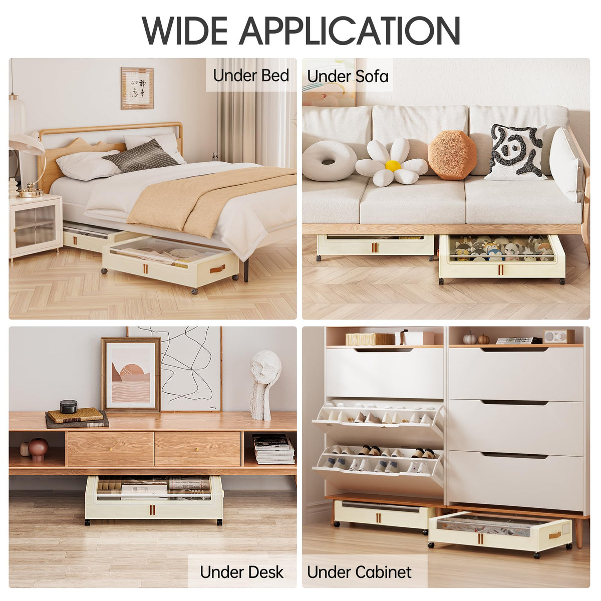 Yecaye foldable under-bed storage design saves space when not in use.