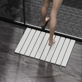 YEECOPON Stone Bath Mat with anti-slip base ensures floor safety.