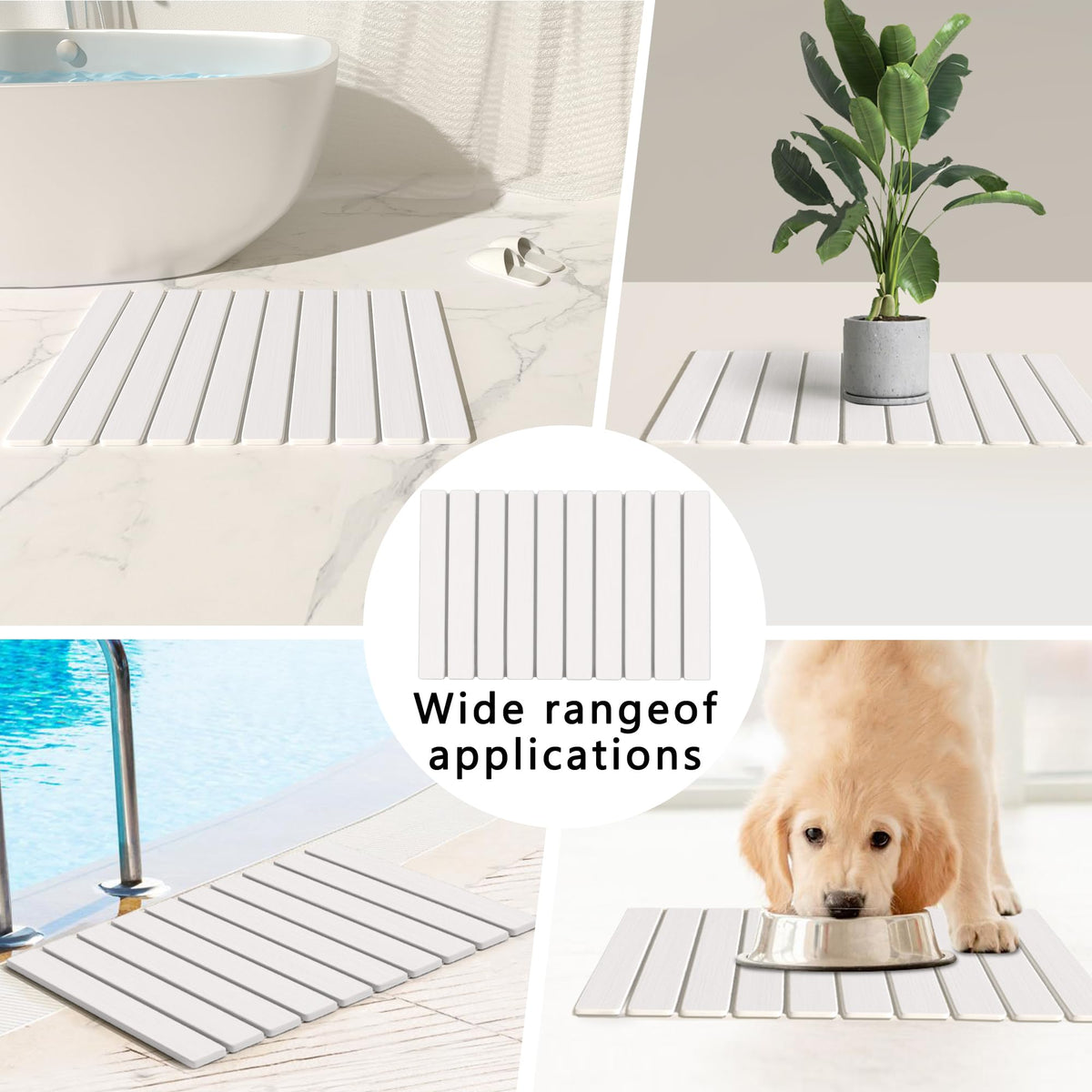 YEECOPON Stone Bath Mat suitable for pets and bowls under paws.