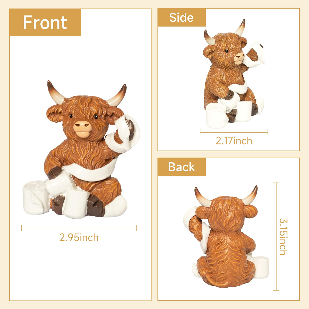 YeehaWhoo Highland Cow packaging foam protects pristine arrival