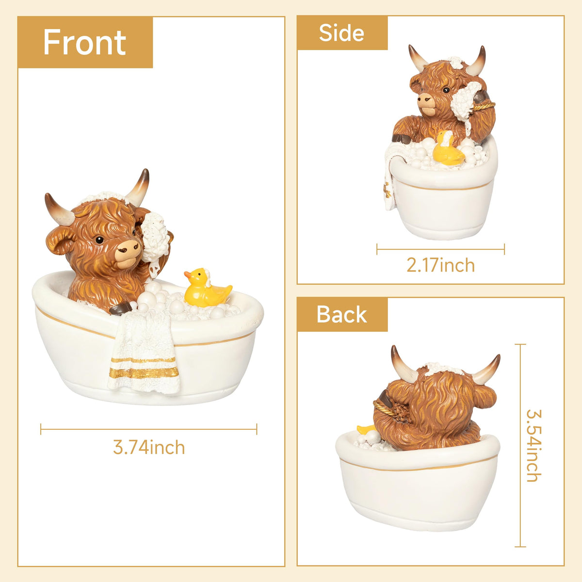 YeehaWhoo Highland Cow resin texture highlights craftsmanship