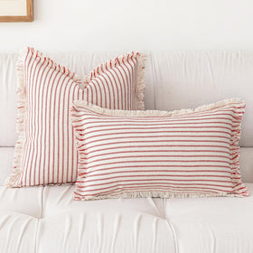 YEENAASY boho pillow cover with tassel edging complements beds and couches.
