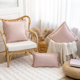 YEENAASY fringe pillow cover adds subtle texture to living spaces.