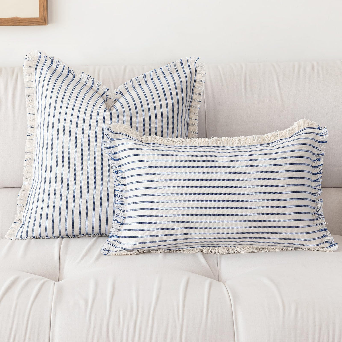 YEENAASY tassel-edge pillow cover enhances cozy decor on couches and beds
