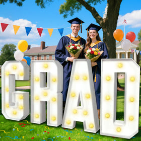 Yeenuo Graduation Letters light up 3ft display, ideal for photos and celebrations.
