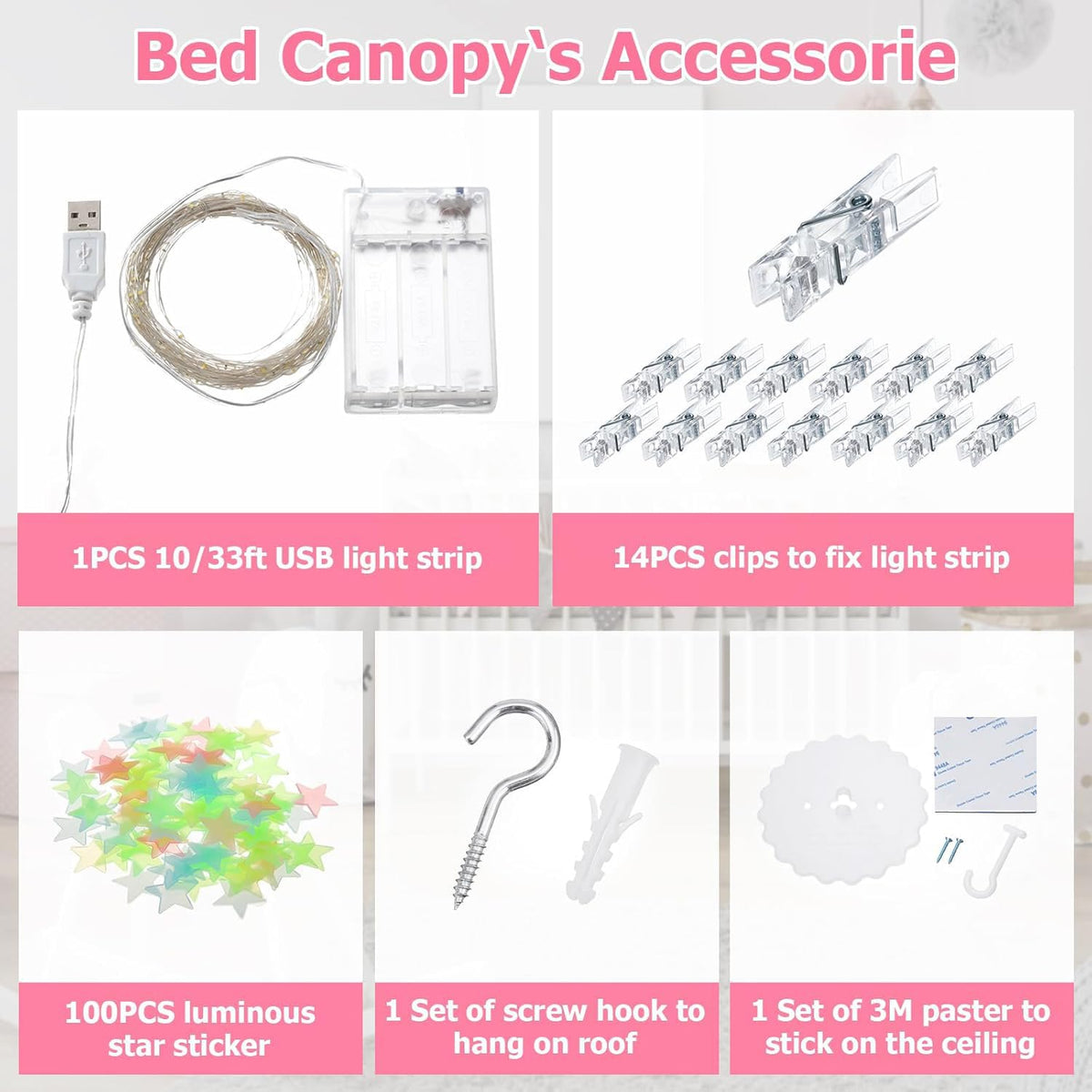 YEERSWAG's lighted canopy enhances a cozy reading nook or princess-themed space.