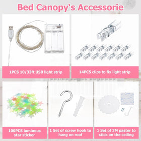 YEERSWAG's lighted canopy enhances a cozy reading nook or princess-themed space.