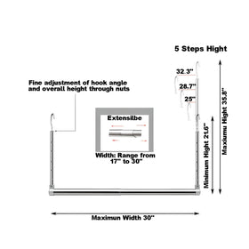 Yeetburg chrome finish rod supports practical load with stable mid-span.