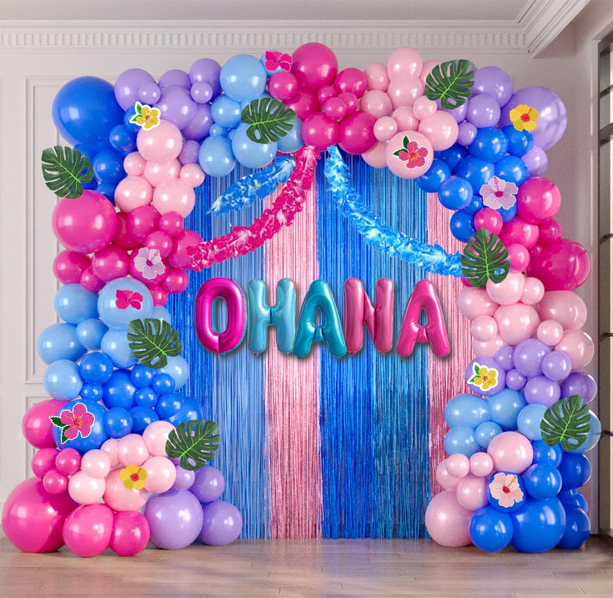 Yeewaka balloon garland Ohana kit adds vibrant colors for memorable party photos.