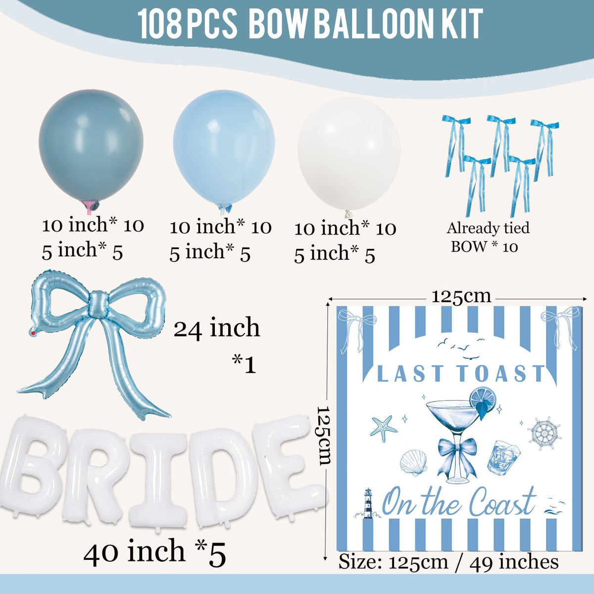 yeewaka Bow foil balloons add shimmer to coastal decor